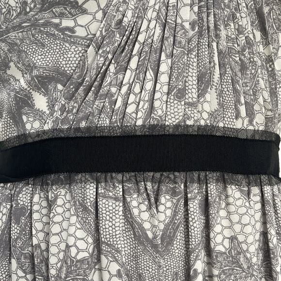 Bcbgmaxazria Amber Strapless Maxi Dress Party Cocktail White Gray Print  Size 2 - Picture 9 of 16